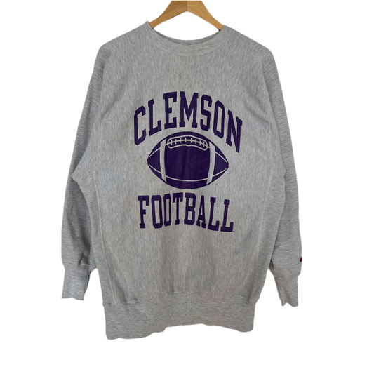 Vintage 90s Clemson Football Reverse Weave Champion Sweatshirt