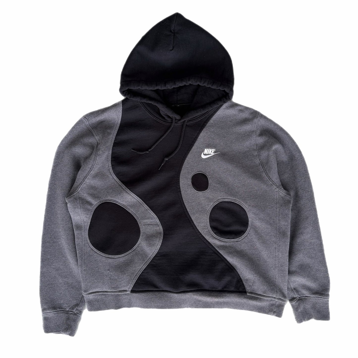 Upcycled N1ke Hoodie (Grey / Black)